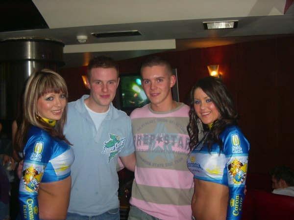 Revellers on a night out in Cafe Roc and Earth in December, 2005.