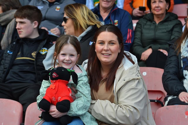 Fans in Celtic Park on Sunday afternoon for Derry's National football League game against Mayo. Photo: George Sweeney