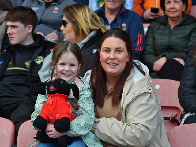 Fans in Celtic Park on Sunday afternoon for Derry's National football League game against Mayo. Photo: George Sweeney