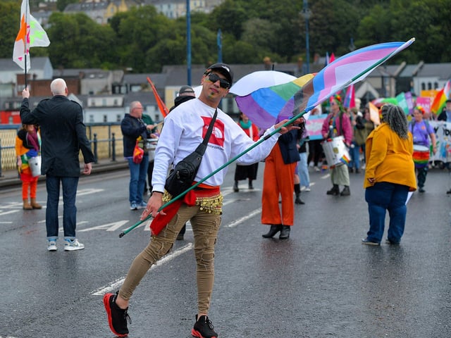 Reveller at the 2024 Foyle Pride Parade. Photo: George Sweeney