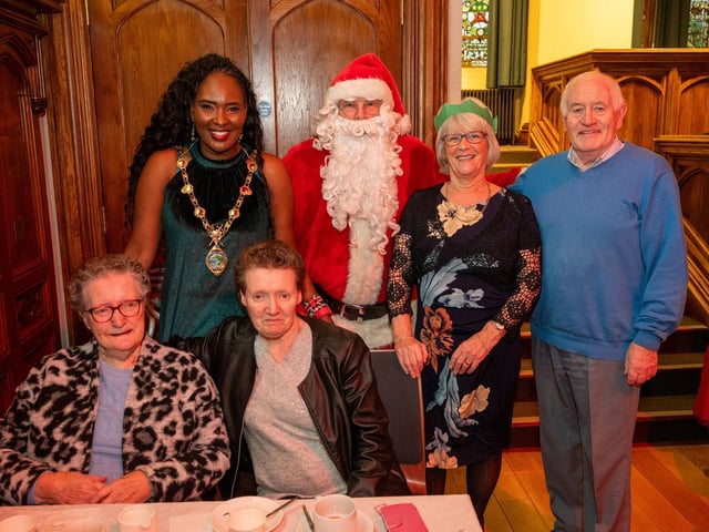 The Guildhall was the setting as the Mayor Councillor Lilian Seenoi-Barr hosted a festive tea dance. Picture Martin McKeown. 11.12.24 : .
