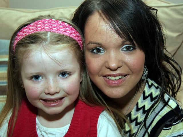 Hannah pictured with birthday girl Jennifer at her birthday party 0010JML : Parties and celebrations March 2006: Jennifer Monteith.