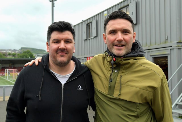 Fans in the Brandywell for Derry City’s game against UCD on Friday evening last. Photo: George Sweeney.  DER2320GS – 102