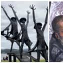 L-R: John Behan’s 2007 sculpture, Rathmullan, Hugh O'Neill & Rory O'Donnell: 1610.