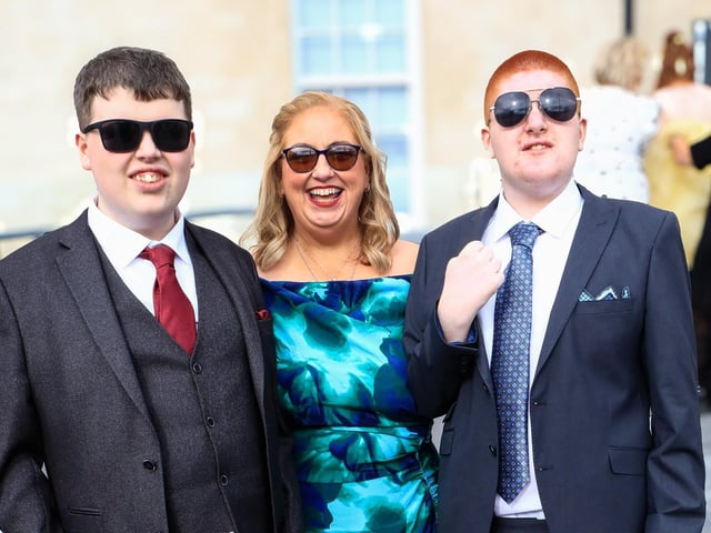 Julianna Harkin with her sons Daniel and Patrick at the Ardnashee formal held in the Ebrington Hotel. (Photo - Tom Heaney, nwpresspics) : .