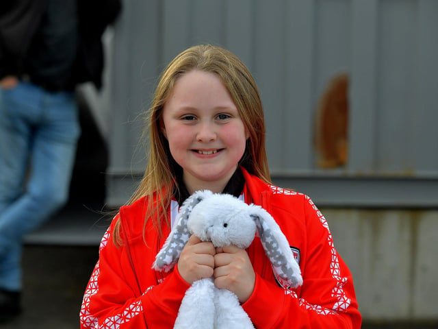 Candystripes number one fan at the Derry City versus St Patrick’s Athletic game on Friday night. DER2317GS-84A