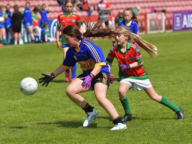 Glendermott versus Sacred Heart in the Girls finals of the Tower Cup. Photo: George Sweeney. DER2321GS – 149