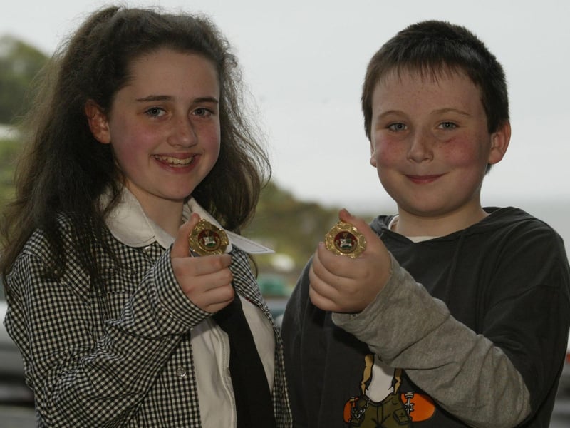 Rebecca O'Doherty and Aaron Deery who won the under 15 duet at the Moville Feis. Rebecca and Aaron are students at the McGinley School of Music. (1305JB04)