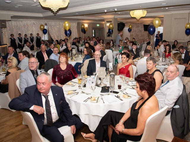 Giuests waiting for the results at the Carndonagh Traders Business and Community Awards in the Ballyliffin Lodge Hotel on Saturday night last. Photo Clive Wasson.