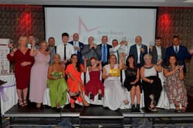 The 2022 Derry Journal People of the Year Awards winners pictured with Paul McLean from Principal Sponsor BetMcLean. Photo: George Sweeney.  DER2235GS – 039