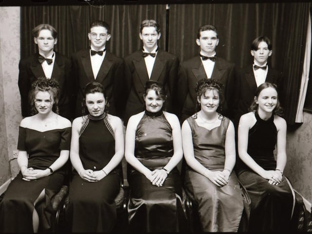 Pictured are students and guests at the Thornhill College and Carndonagh Community School formals in 1996.