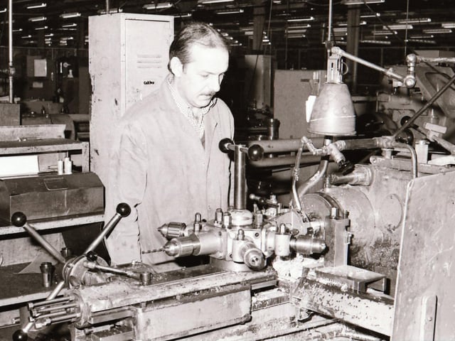 Staff at work at Maydown Precision Engineering in 1985.