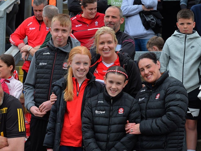Derry fans at the game against Armagh in Celtic Park. Photo: George Sweeney