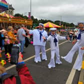 Singing sailors entertain during the Foyle Maritime Festival. Photo: George Sweeney.  DER2229GS – 057