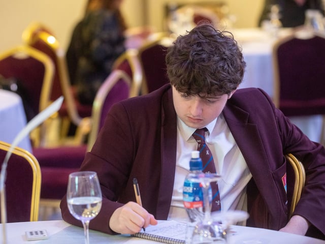 Students at Derry City and Strabane District Council’s Good Relations Team Let’s Talk event. Picture Martin McKeown.