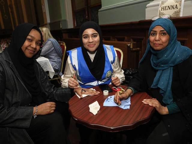 Celebrating with a Henna tattoo at the “Taste of Ramadan” held in St. Columb’s Hall on Sunday. (Photo - Tom Heaney, nwpresspics)