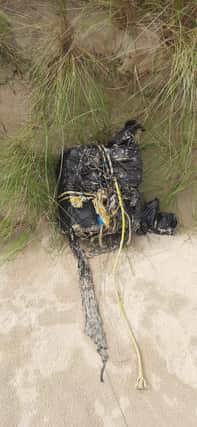 One of the packages believed to contain cocaine that washed up on the Donegal shoreline