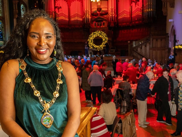 The Guildhall was the setting as the Mayor Councillor Lilian Seenoi-Barr hosted a festive tea dance. Picture Martin McKeown. 11.12.24 : .