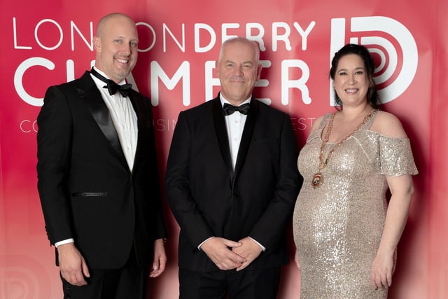 US Consul General James Applegate, John Kelpie, CEO of Derry City and Strabane District Council and Chamber President Selina Horshi.