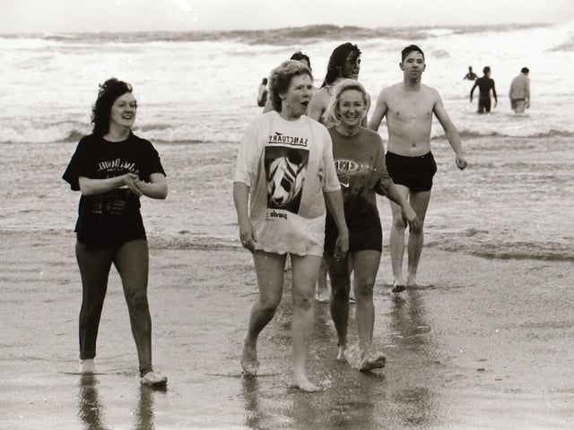 The 1995 New Year's Day Swim at Culdaff.