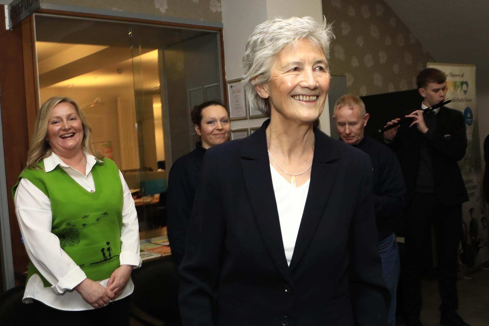 Irish President Catherine Connolly on her arrival at St. Columb’s Park House to meet with YouthAction NI, on Friday. (Photo - Tom Heaney, nwpresspics)