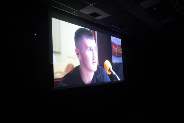 Derry kickboxer Conal McBrearty on screen during Monday's premiere.