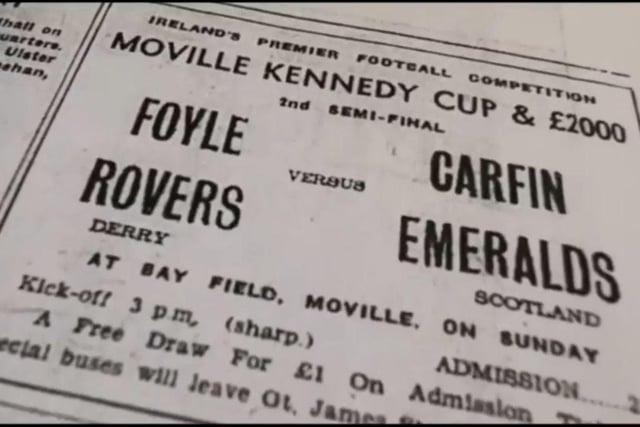 Derry side Foyle Rovers played Scottish team Carfinn Emeralds in the Moville Kennedy Cup semi-final.