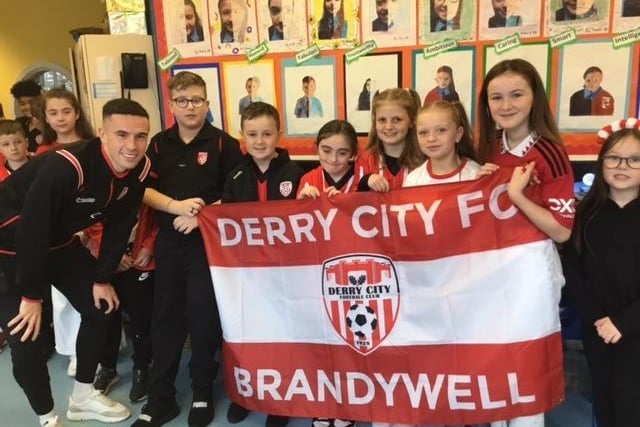 Derry City players visit St. John’s Primary school
