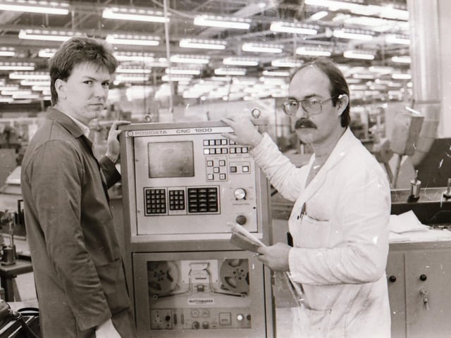 Staff at work at Maydown Precision Engineering in 1985.