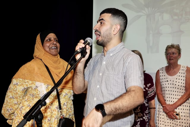 Yemeni national Ahmed Al Wesabi in fine voice at the ceilidh event in Cultúrlann.