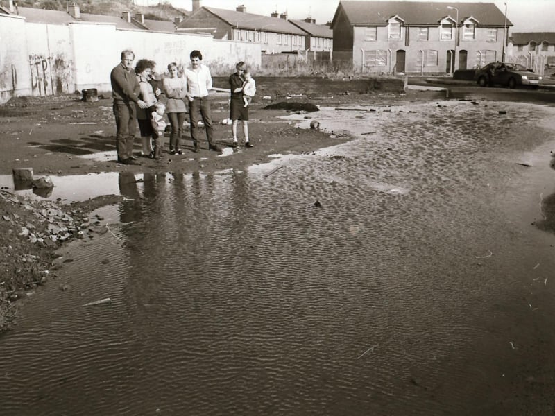 Sewage flooding onto the street at Dunree Gardens.