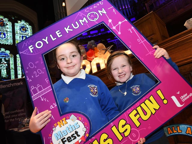 These Bready Jubilee Primary School pupils enjoyed the Foyle Kumon NI Maths Fest in the Guildhall. : .