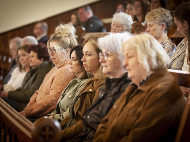 A section of the attendance at Sunday’s Mass in the Long Tower Church.