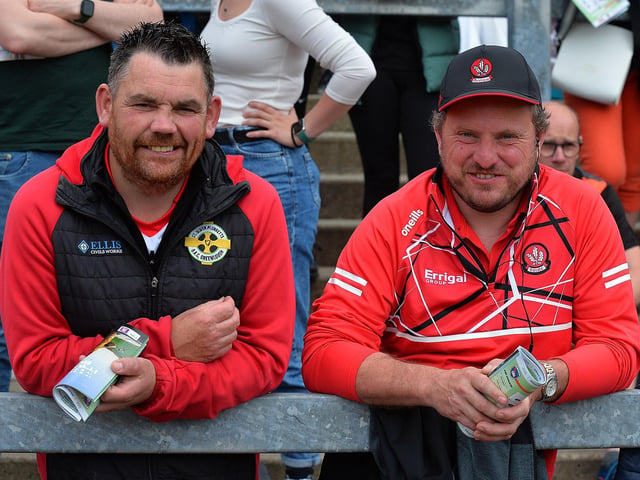 Derry fans at the game against Armagh in Celtic Park. Photo: George Sweeney