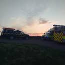 Coleraine and Ballycastle Coastguard Rescue Teams were tasked to assist the Northern Ireland Ambulance Service to evacuate a casualty who had fallen from a sea wall at Ballykelly Bank sustaining a fractured ankle. Northern Ireland Fire Service also attended