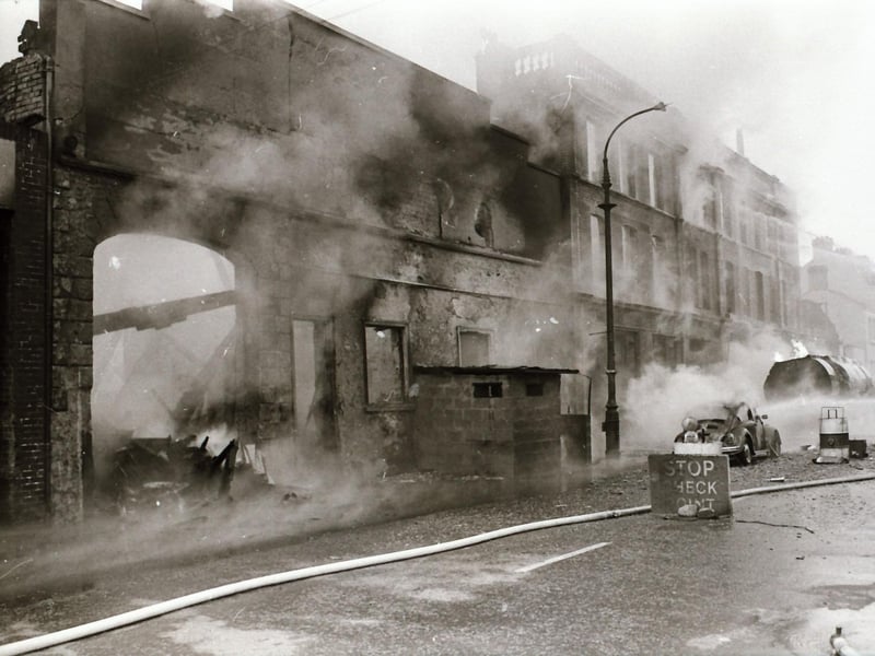 Tanker bomb at Eaton's bakery on Strand Road.