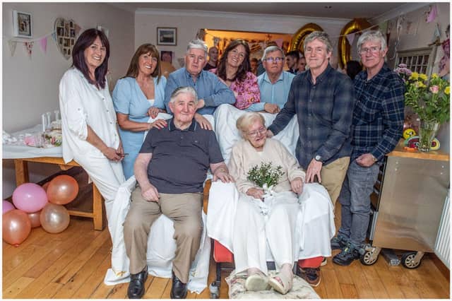Charlie and Molly Campbell celebrating their 70th wedding anniversary on Molly's 90th birthday earlier this year.