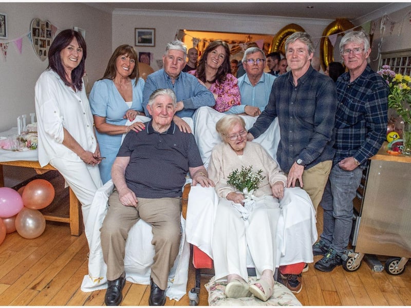 Charlie and Molly Campbell celebrating their 70th wedding anniversary on Molly's 90th birthday earlier this year.