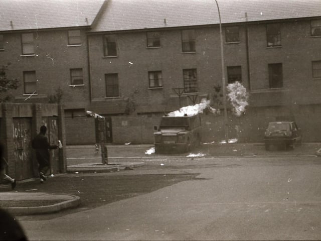 Scenes from the Bogside during rioting on August 12.