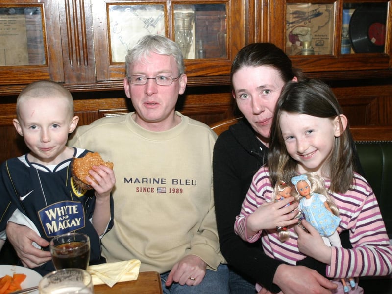Out for a bite to eat in Jackie Mullan's in early 2004