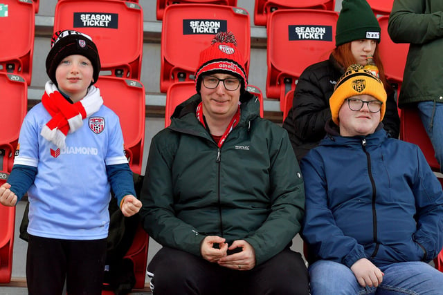 Fans at Brandywell Stadium for the Derry City v Bohemian game on Monday evening. Photo: George Sweeney.  DER2315GS – 109