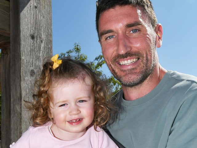 Little Mary-Kate O'Connor and her dad Cahir enjoyed a sunny visit to Brooke Park.