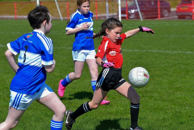 Ballougry against Nazareth House in the Sean Dolan’s Girls School Cup competition on Friday afternoon last. Photo: George Sweeney.  DER2316GS – 46