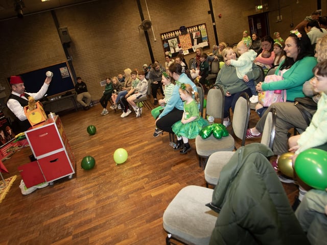 A full house for Parky The Magician's show at Saturday's Feile Springtime Shenanigans at Pilot's Row Centre, Derry. (Photos: JIm McCafferty Photography) : .