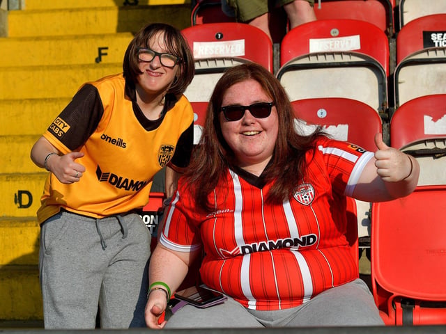 Fans in the Ryan McBride Brandywell Stadium for the Derry City versus Bohemian game on Friday evening. Photo: George Sweeney. DER2322GS – 131