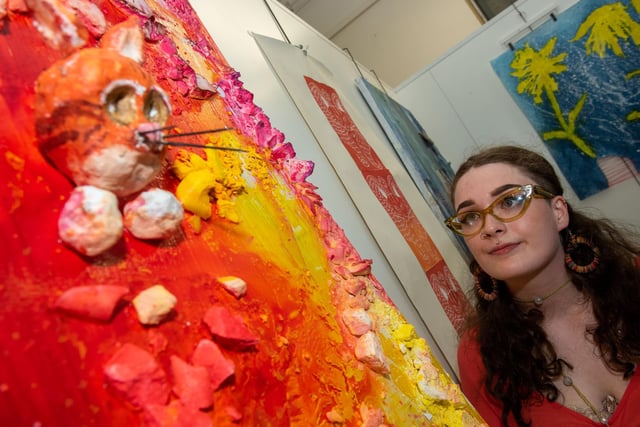 Amy Elliott pictured at North West Regional College’s Art and Design Showcase at the Lawrence Building on Strand Road.