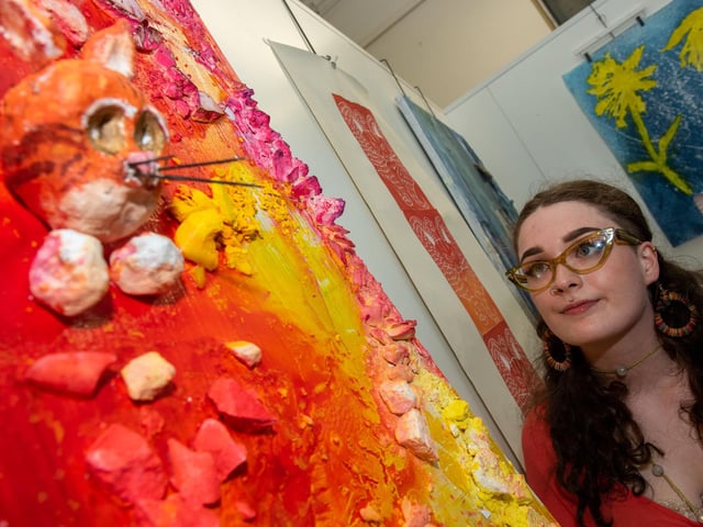 Amy Elliott pictured at North West Regional College’s Art and Design Showcase at the Lawrence Building on Strand Road.