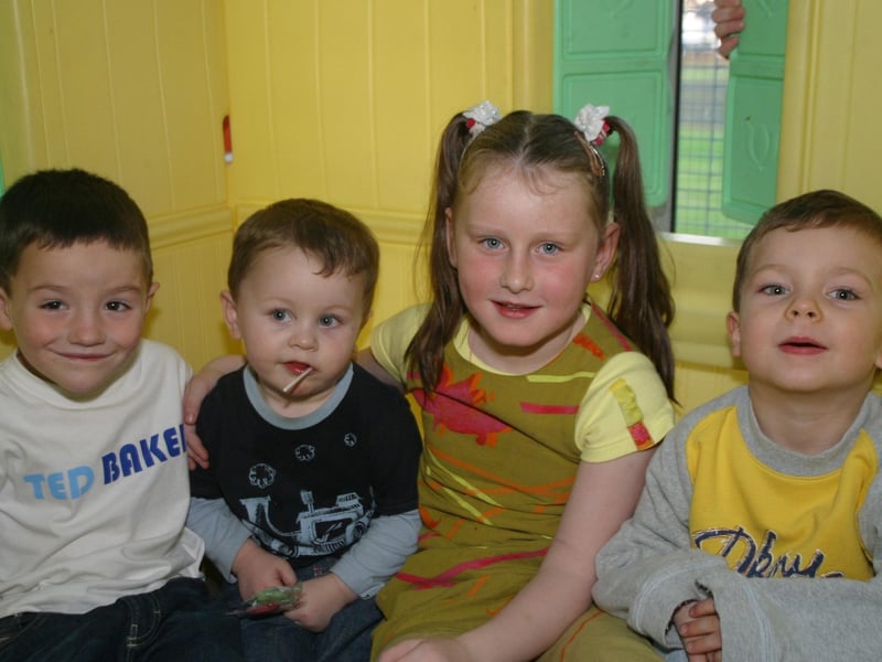 Connor McCourt, Christopher McCay, Megan Rudd and Cian Kenneddy enjoying Kelsie party.:Derry parties from November 2003
