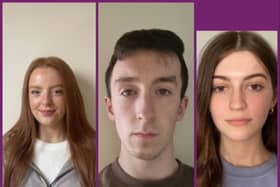 Aileen Barber from North West Regional College, Emma Devine from Thornhill College and Conor Doherty from Lumen Christi College