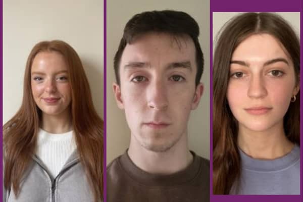 Aileen Barber from North West Regional College, Emma Devine from Thornhill College and Conor Doherty from Lumen Christi College